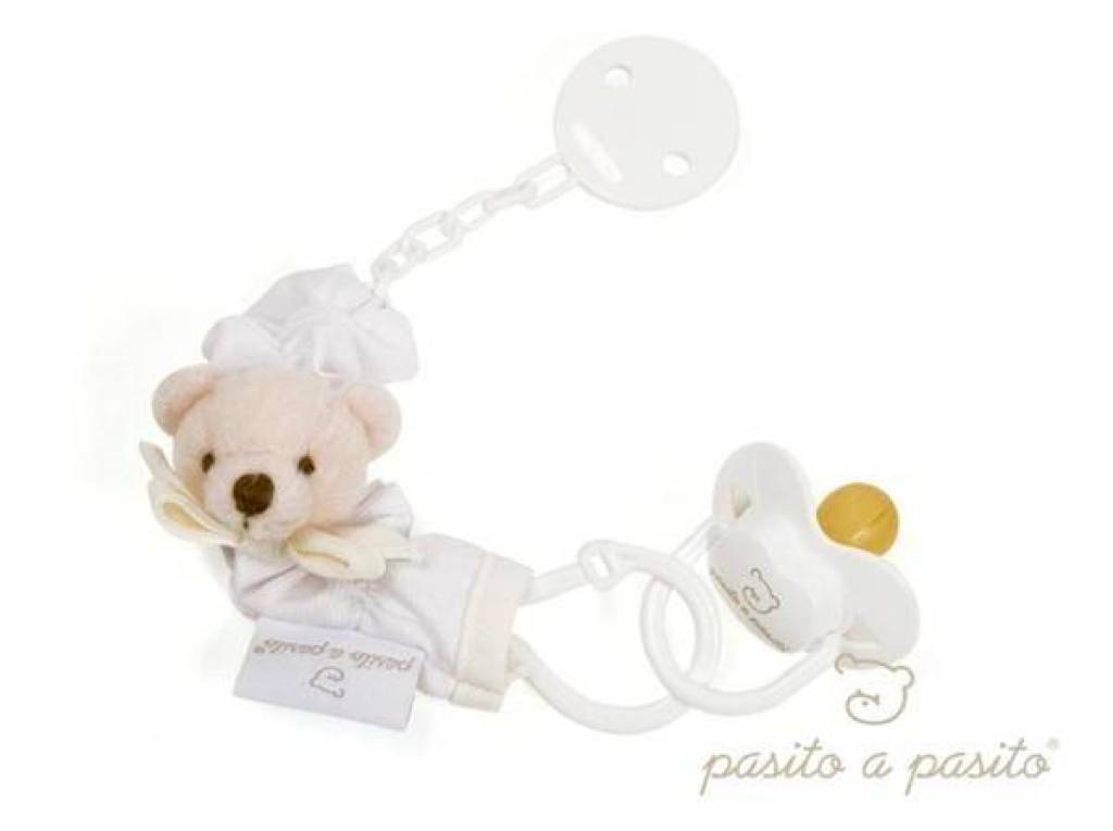 Attache Tétine Ours Beige Pasito A Pasito Attache Tétine Ours Beige de chez Pasito A Pasito, collection Bébé Pasito