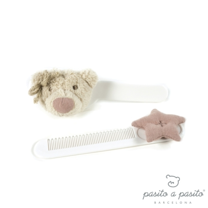 Brosse et Peigne Amélie Rose Pasito A Pasito Brosse et Peigne Amélie Rose de chez Pasito A Pasito, collection Bébé Pasito