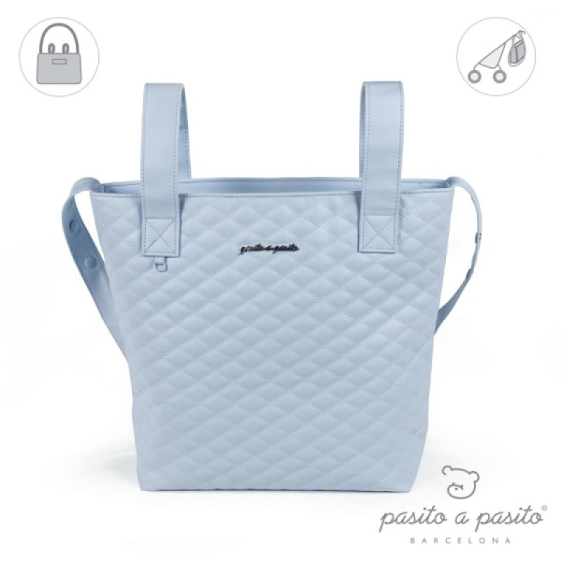 Petit Sac à Langer Matelassé Inés Bleu Pasito A Pasito Petit Sac à Langer Matelassé Inés Bleu de chez Pasito A Pasito, collection Inés