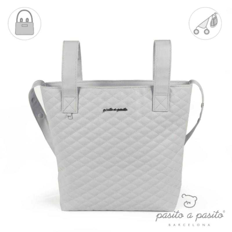 Petit sac à langer matelassé Inés Gris Pasito A Pasito Petit sac à langer matelassé Inés Gris de chez Pasito A Pasito, collection Inés