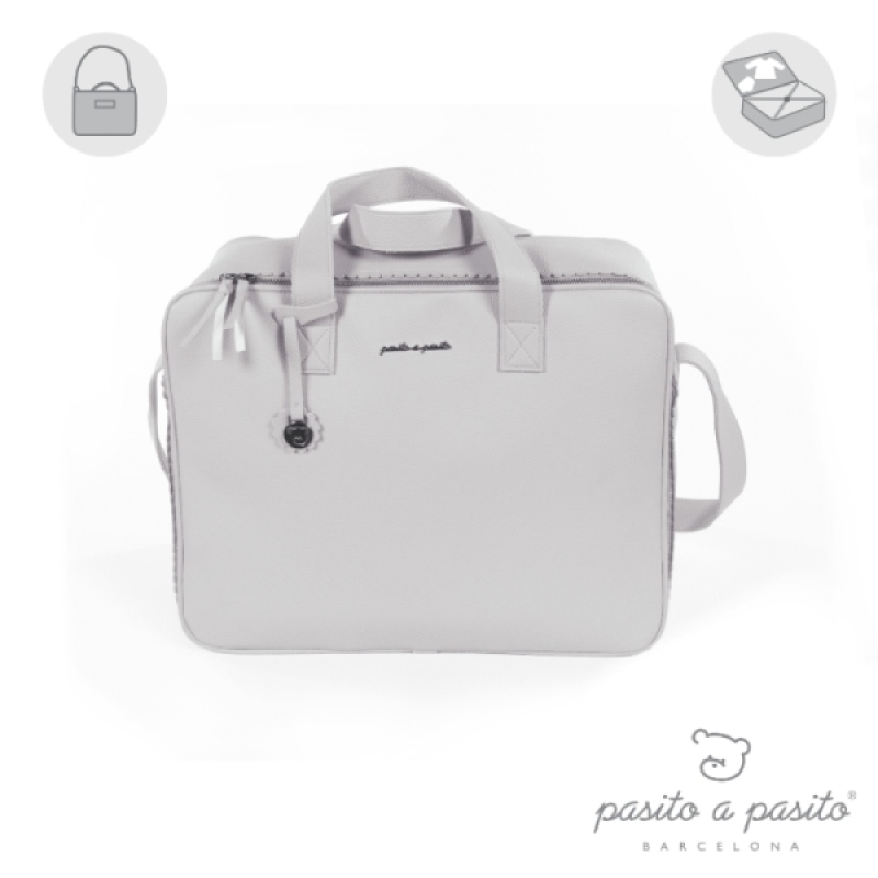 Valise de Maternité Biscuit Grise Pasito A Pasito Valise de Maternité Biscuit Grise de chez Pasito A Pasito, collection Biscuit