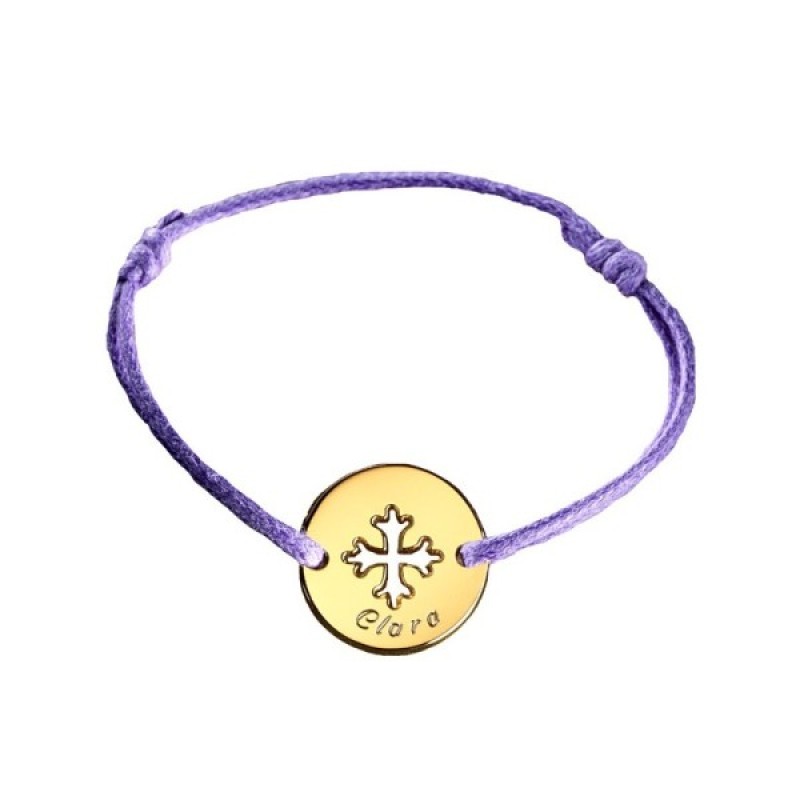 Petits Trésors Bracelet Mini Jeton Croix Occitane Plaqué Or Petits Trésors Bracelet Mini Jeton Croix Occitane Plaqué Or