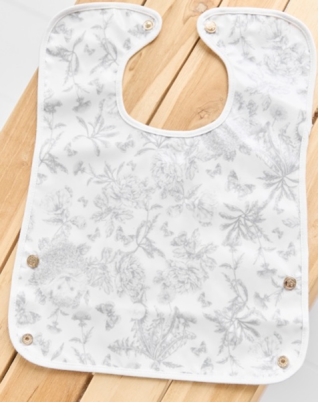 Bavoir Toile Enduite Toile De Jouy Gris Tartine et Chocolat Bavoir Toile Enduite Toile De Jouy Gris de chez Tartine et Chocolat, collection Toile de Jouy