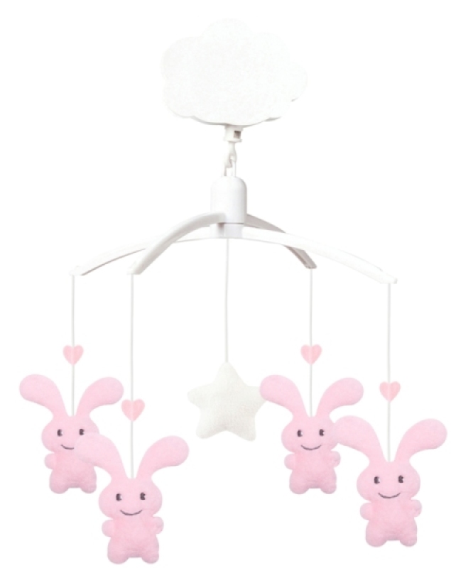 Mobile Musical Funny Bunny Rose Trousselier Mobile Musical Funny Bunny Rose de chez Trousselier, collection Mobiles Musicaux