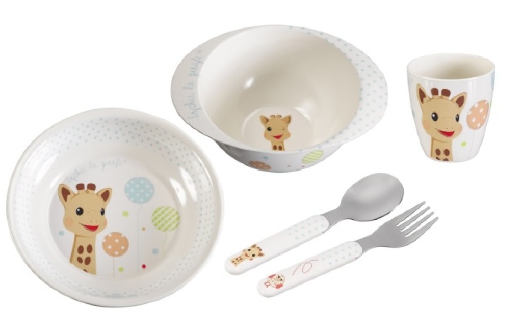 Coffret Repas Sophie la Girafe Bleu Ballons Vulli Coffret Repas Sophie la Girafe Bleu Ballons de chez Vulli, collection Fresh Touch