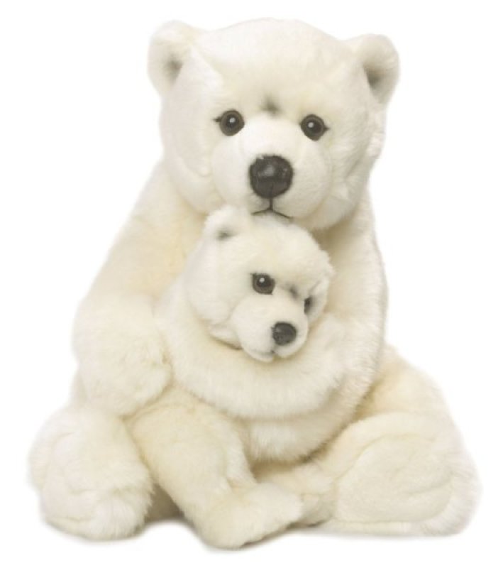 WWF - Peluche ours et bébé polaire 28 cm