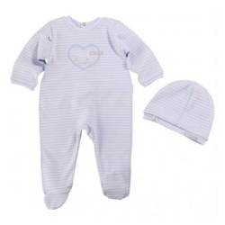 Ensemble à Rayures Bleu Dors Bien et Bonnet Garçon