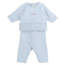 Ensemble Tee-Shirt et Pantalon Bleu Coton Biologique 6 Mois