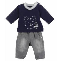 Ensemble Tee-Shirt Pantalon Marine et Gris