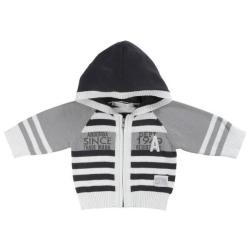 Gilet Zippé à Capuche Rayé