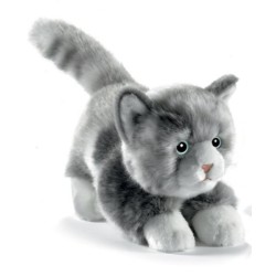 Peluche Chat Gris Joueur - 20 cm