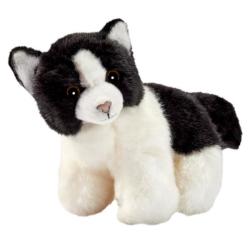 Peluche Chaton Noir Blanc - 16 cm