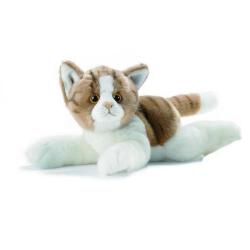 Peluche Chaton Roux et Blanc Couché 30 cm