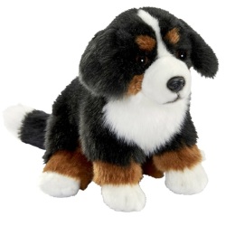 Peluche Chien Bouvier Bernois Assis - 30 cm
