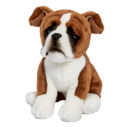 Peluche Chien Boxer Assis