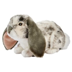 Peluche Lapin Bélier Couché Gris