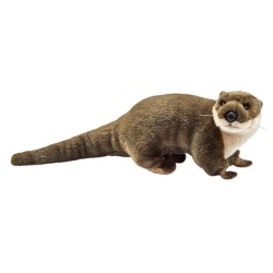 Peluche Loutre Couchée - 25 cm