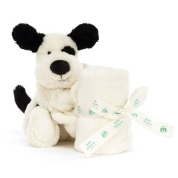 Doudou Chien Noir et Crème Bashful