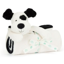 Doudou Couverture Chien Noir et Blanc Bashful