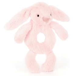 Peluche Hochet Lapin Rose Bashful
