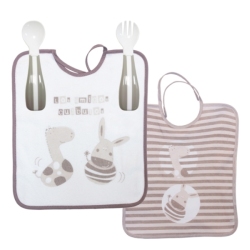 Lot de 2 Bavoirs avec Couverts Culbuto