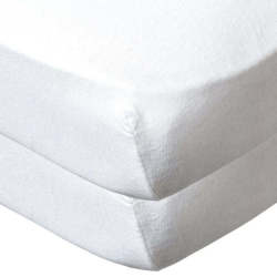 Lot de 2 Draps Housse Blanc - 60x120 cm