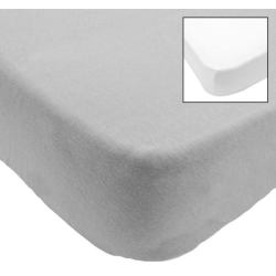 Lot de 2 Draps Housse Blanc et Gris- 60x120 cm