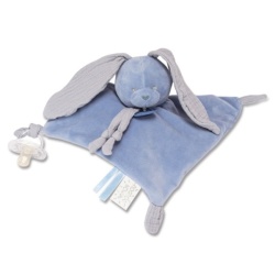 Doudou Lapin Lange Mystère Bleu