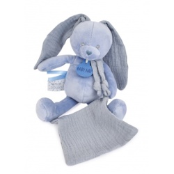 Peluche Pantin Lapin Lange Mystère Bleu