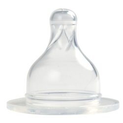 Lot de 2 Tétines Silicone Débit Lent - 0-6 mois