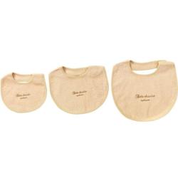 Lot 3 Bavoirs Coton Biologique Naissance Beige