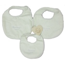 Lot 3 Bavoirs Coton Biologique Naissance Vert