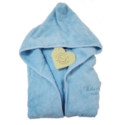 Peignoir Bleu Coton Biologique - 4 Ans