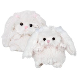 Peluche Lapin Beauty Noeud Rose - 15 cm