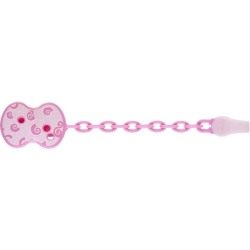 Attache Tétine Chaînette Rose