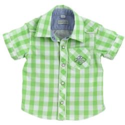 Chemise Manches Courtes à Carreaux Verte
