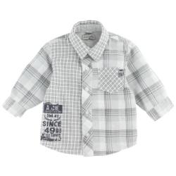 Chemise Manches Longues à Carreaux Grise