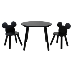 Table et Chaises Noires Mickey