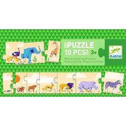 Puzzle frise petits et grands animaux