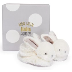 Chaussons Lapin Taupe Bonbon