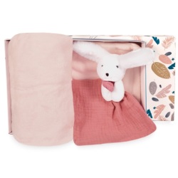 Coffret Plaid et Doudou Lapin Happy Boho