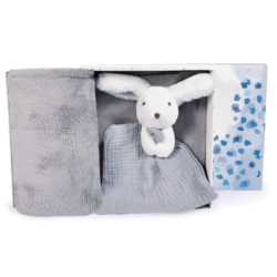 Coffret Plaid et Doudou Lapin Happy Glossy