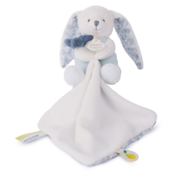 Doudou Lapin avec Mouchoir Coeur Océan