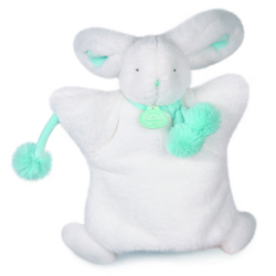 Doudou Marionnette Lapin Pompon Amande