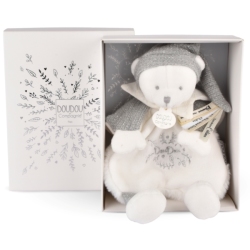 Doudou Ours Cape Argent Anniversaire 25 ans
