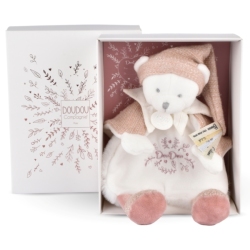 Doudou Ours Cape Rose Anniversaire 25 ans