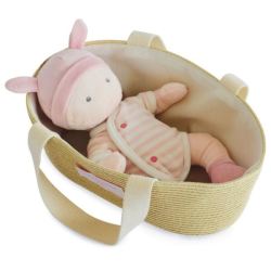 Doudou Poupon avec Couffin Rose
