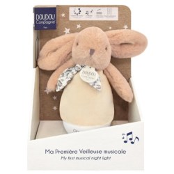 Peluche Culbuto Veilleuse Musicale Lapin Beige Lapin Doudou
