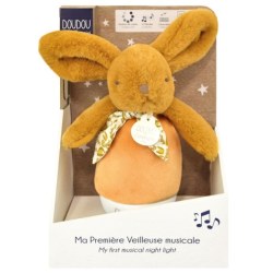 Peluche Culbuto Veilleuse Musicale Lapin Ocre Lapin Doudou