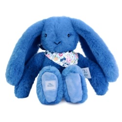 Peluche Lapin Fleurette Bleu - 25 cm